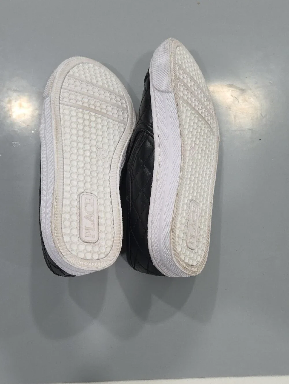 The Children's Place Quilted Black Slip-On Sneakers with Sparkle Toe Cap